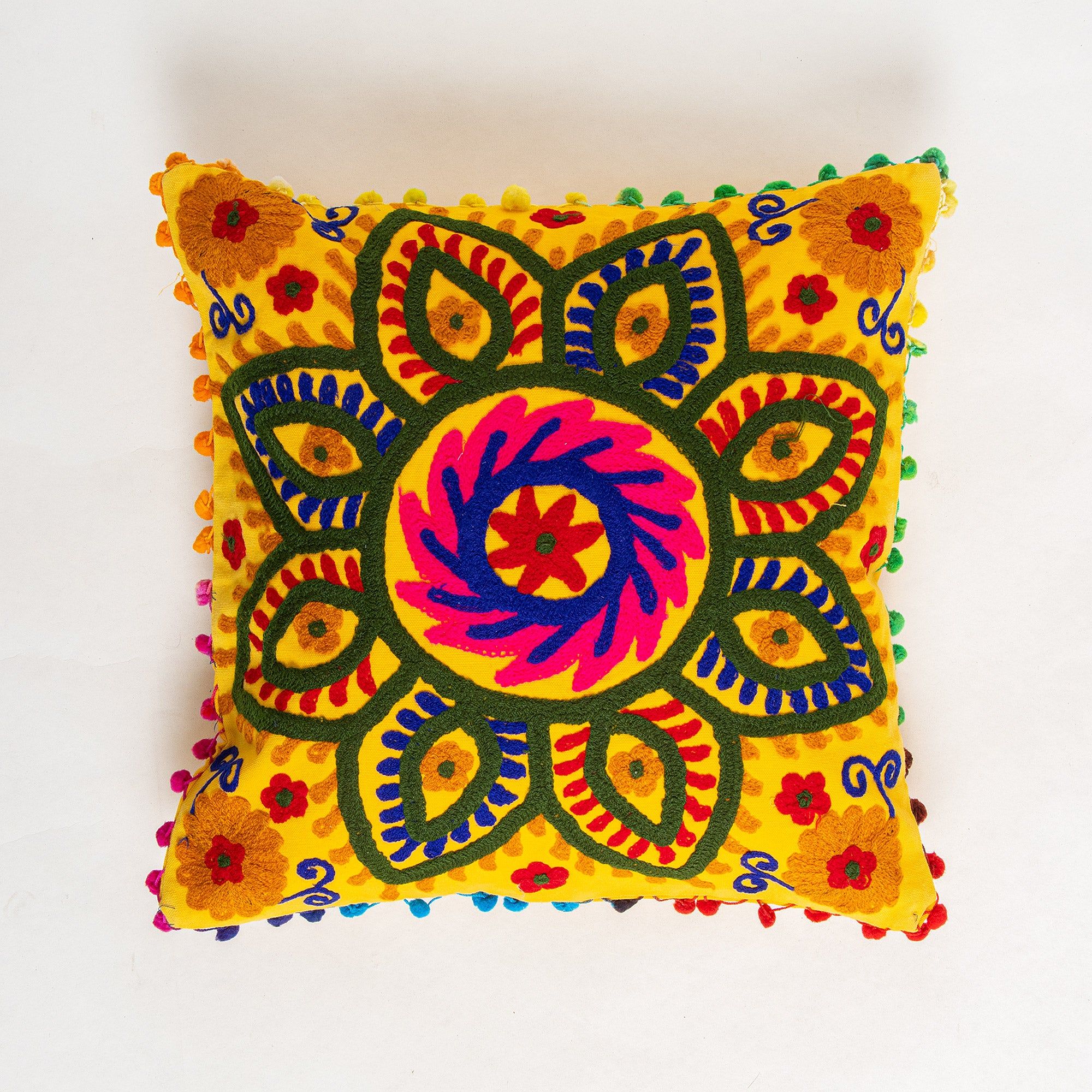 Rangoli Cotton Hand Embroidered Cushion Covers